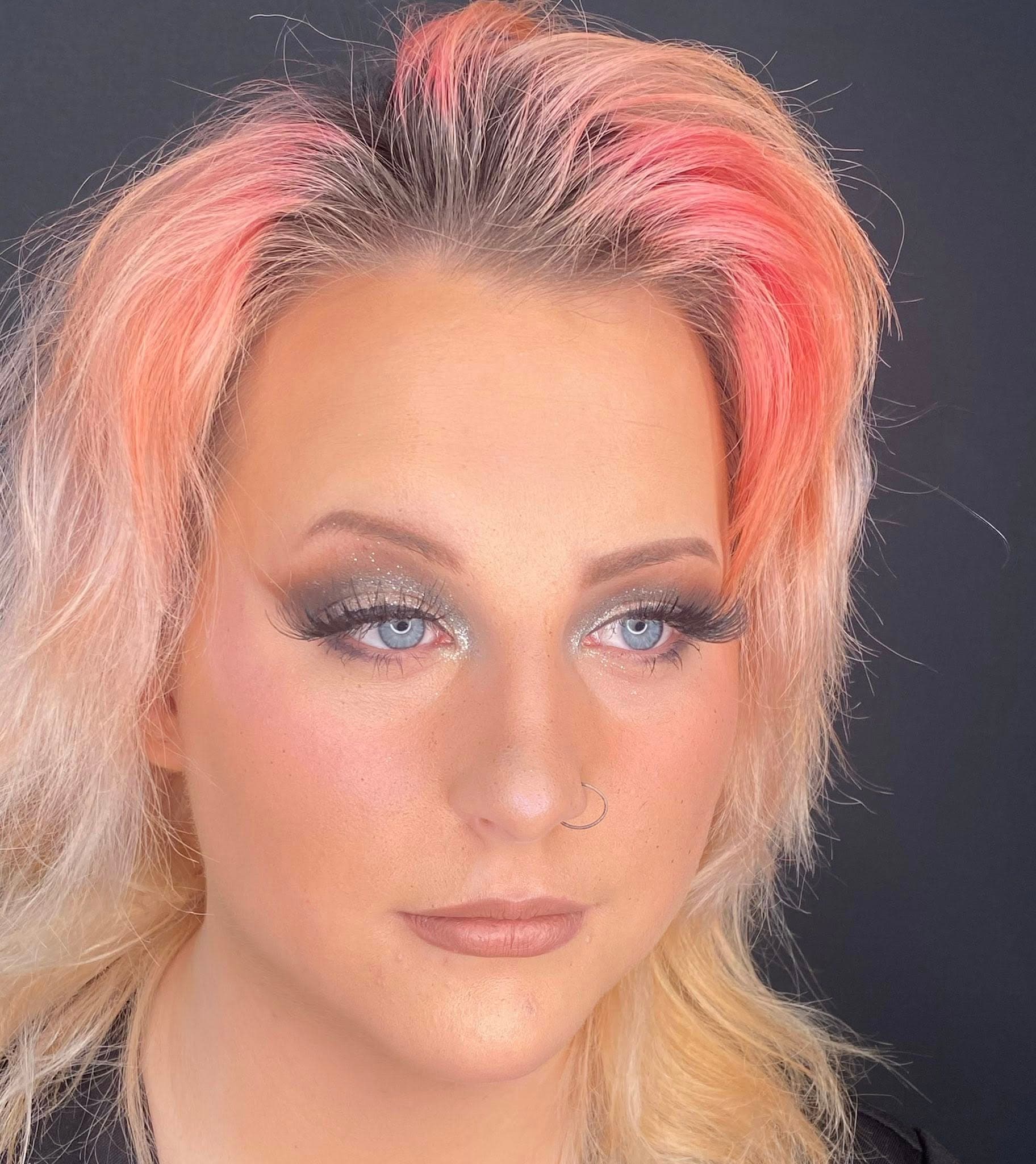 Editorial makeup and hair look.